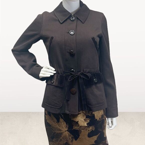 Moschino Brown Botton Front Coat - Picture 3 of 8